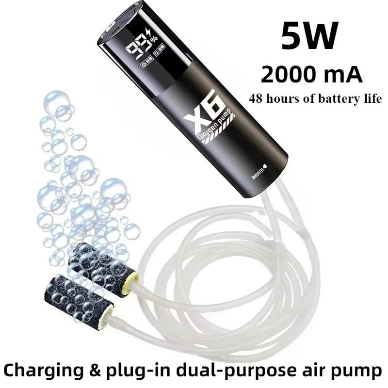 USB Rechargeable Oxygen Pump for Fishing & Aquarium