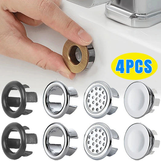 4Pcs Overflow Drain Cover for Sink & Bathtub