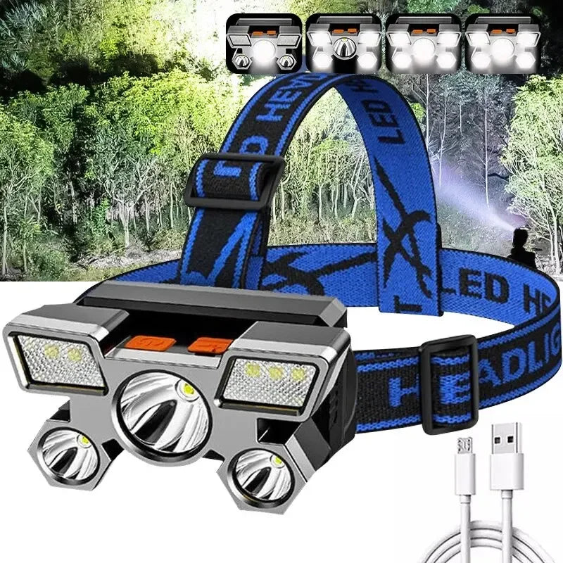 Rechargeable LED Headlamp for Fishing & Camping