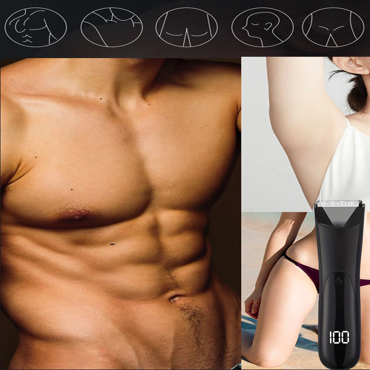 Men’s Full Body Hair Trimmer Epilator Groomer