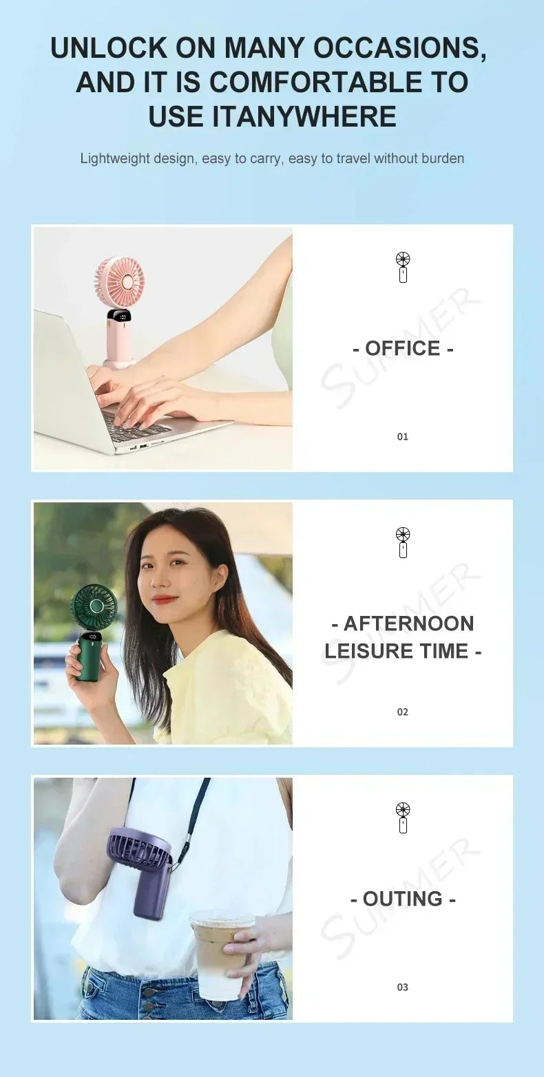 Rechargeable Neck Fan Mini Air Cooler