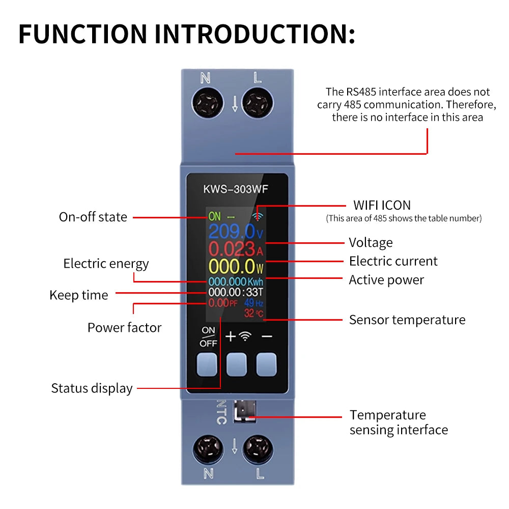 Tuya WiFi Smart Switch with Energy Meter