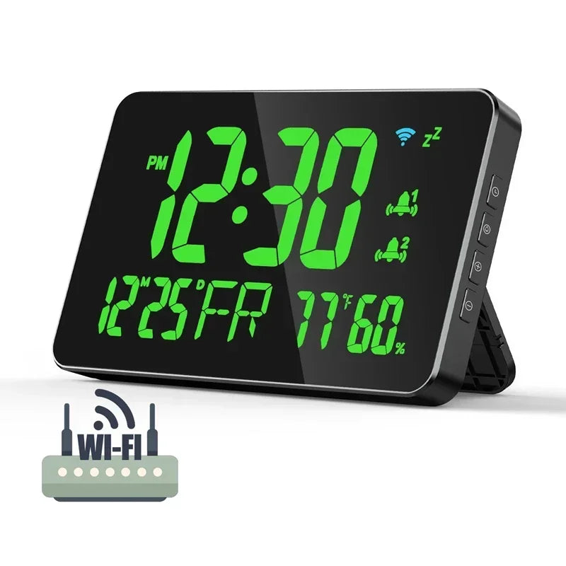 Smart WiFi LED Wall Clock with Temp & Humidity