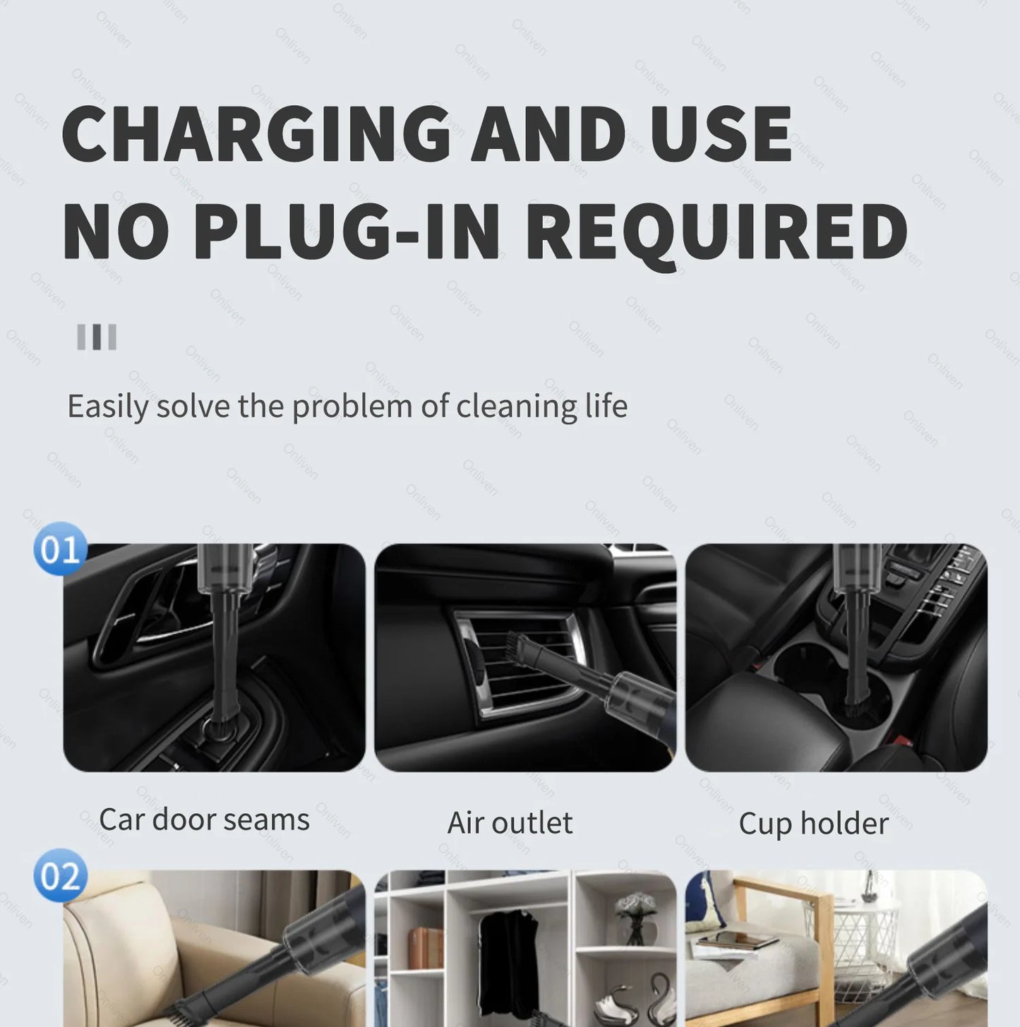 SZUK 98000PA Mini Car Vacuum Cleaner – Wireless & Powerful