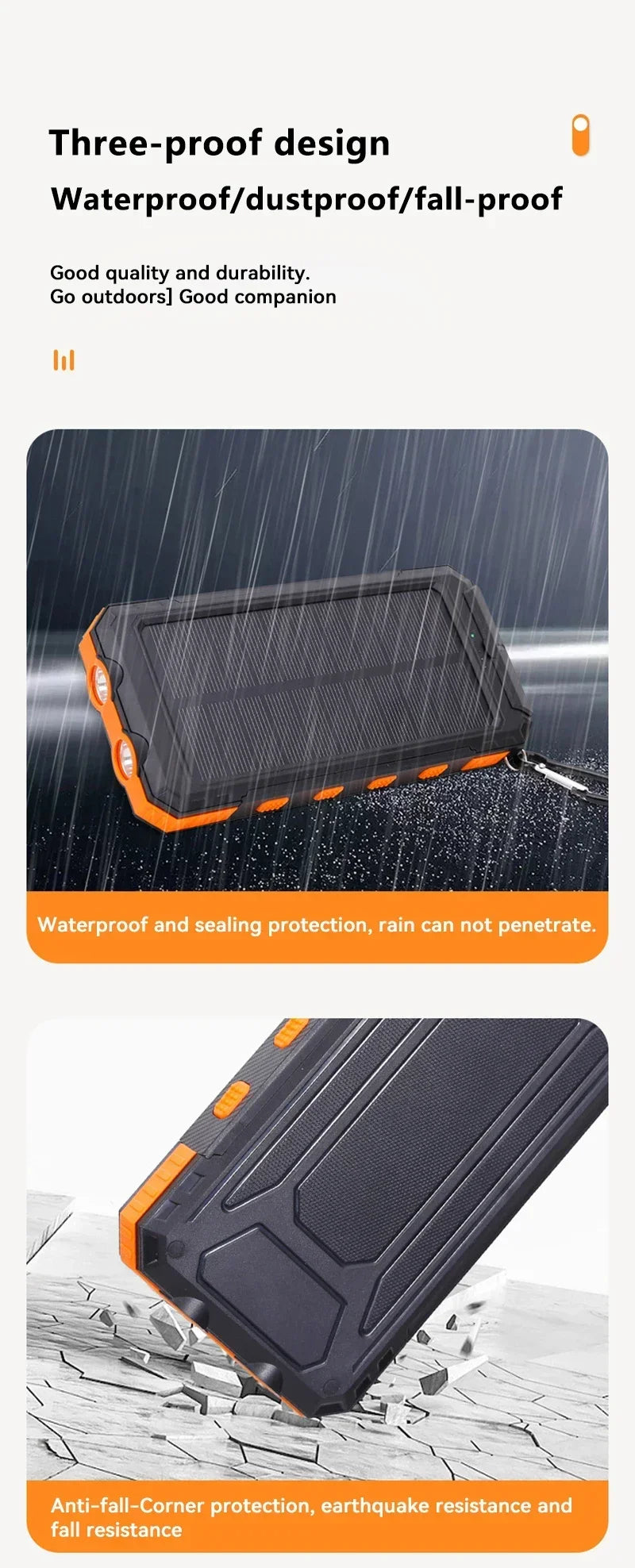 200000mAh Solar Power Bank Fast Charging