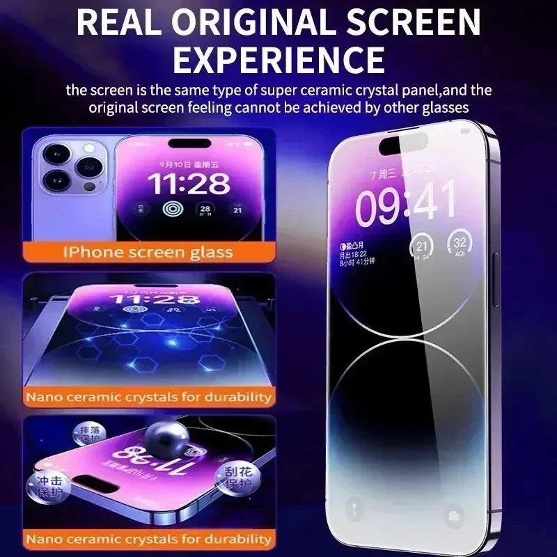 1-3PC Oleophobic Glass Screen Protector for iPhone