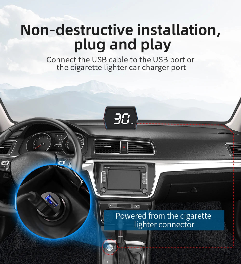 HD GPS Heads-Up Display – Speed & Compass Clarity!