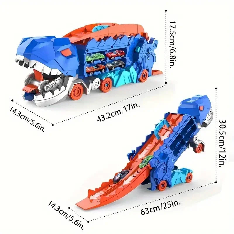 Transport Dinosaur Truck with T-Rex Race Track Toy