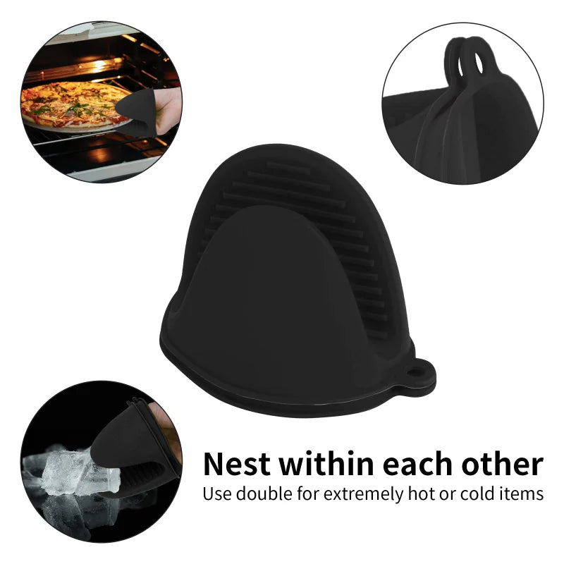 2pcs Silicone Oven Mitts Heat Resistant Non-Slip Gloves