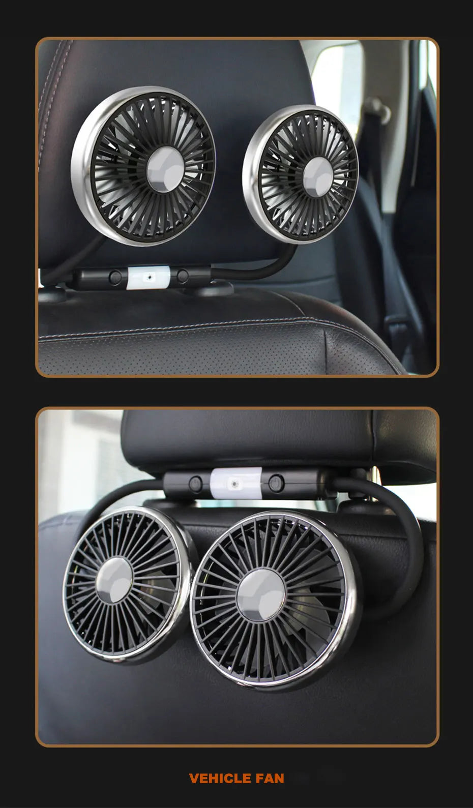 SEAMETAL Dual Head Car USB Cooling Fan