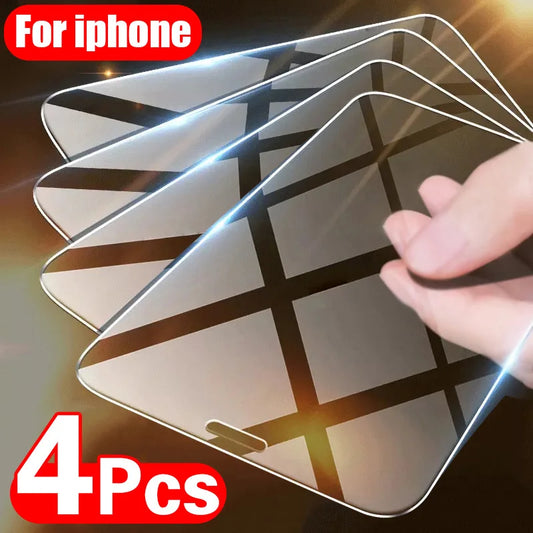 4-Pack iPhone Tempered Glass Protectors