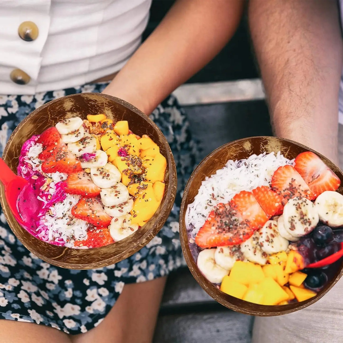 Natural Coconut Bowls for Serving & Salad