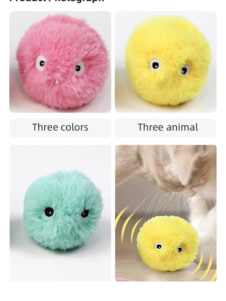 Smart Plush Cat Toy – Electric Catnip Squeaky Ball