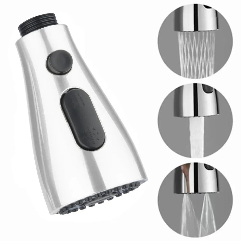 3-Mode Pull-Out Faucet Sprayer Head – Water-Saving Nozzle