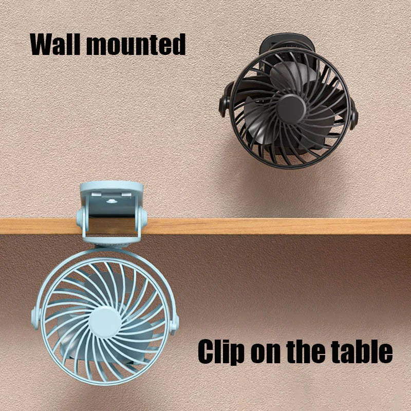 Portable 720° Rotating Clip Fan with Light