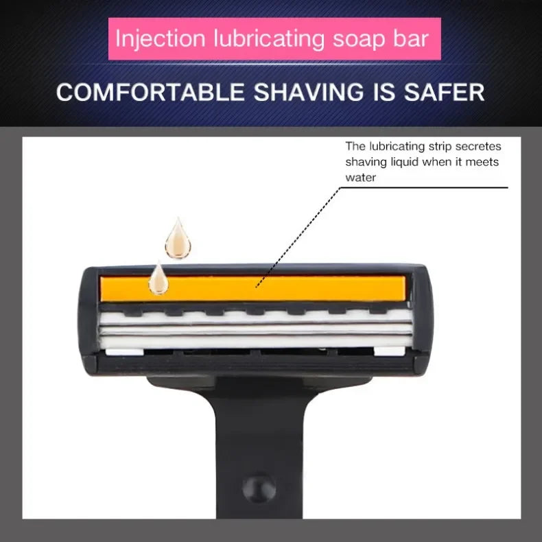 Triple-Layer Men's Reusable Shaver Razor