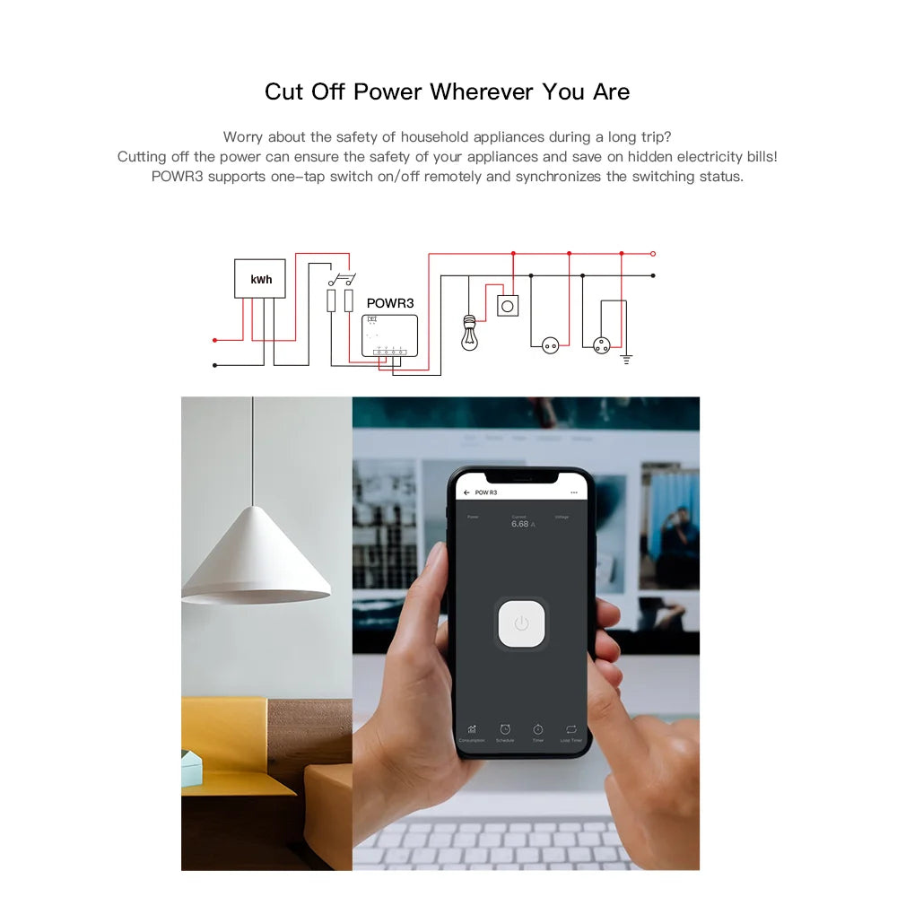 SONOFF POWR3 25A High Power Smart WiFi Switch