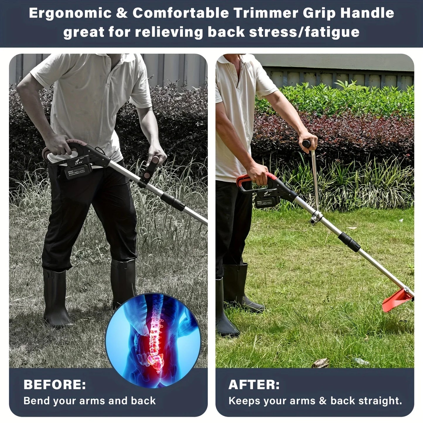 Ergonomic Trimmer Handle for Weed Whackers