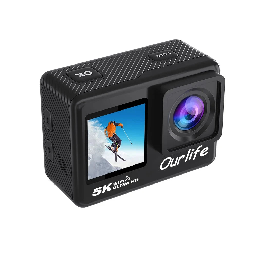 Shoot in ultra clarity with this 5K dual-screen action camera!