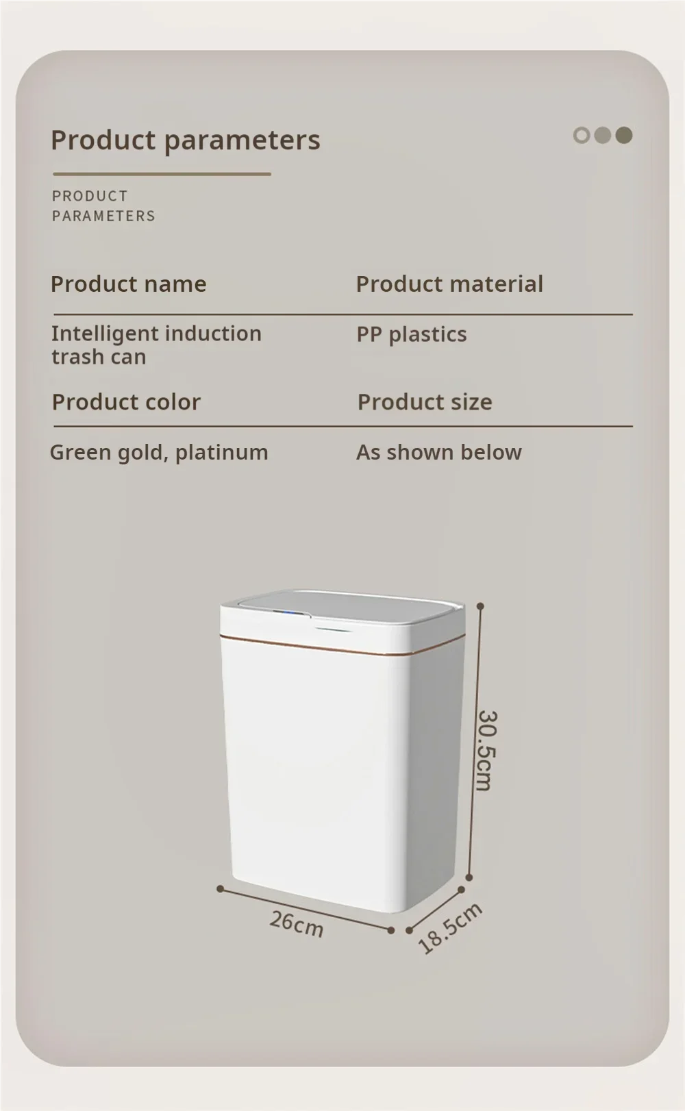 15L Smart Bathroom Trash Can Touchless Auto