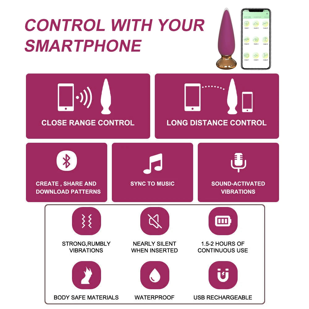 Wireless Remote Anal Vibrator for Men & Women
