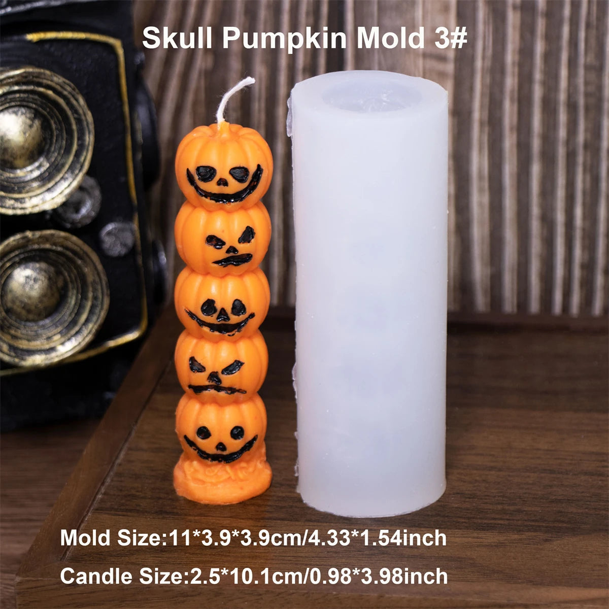 3D Skull & Pumpkin Candle Silicone Mold