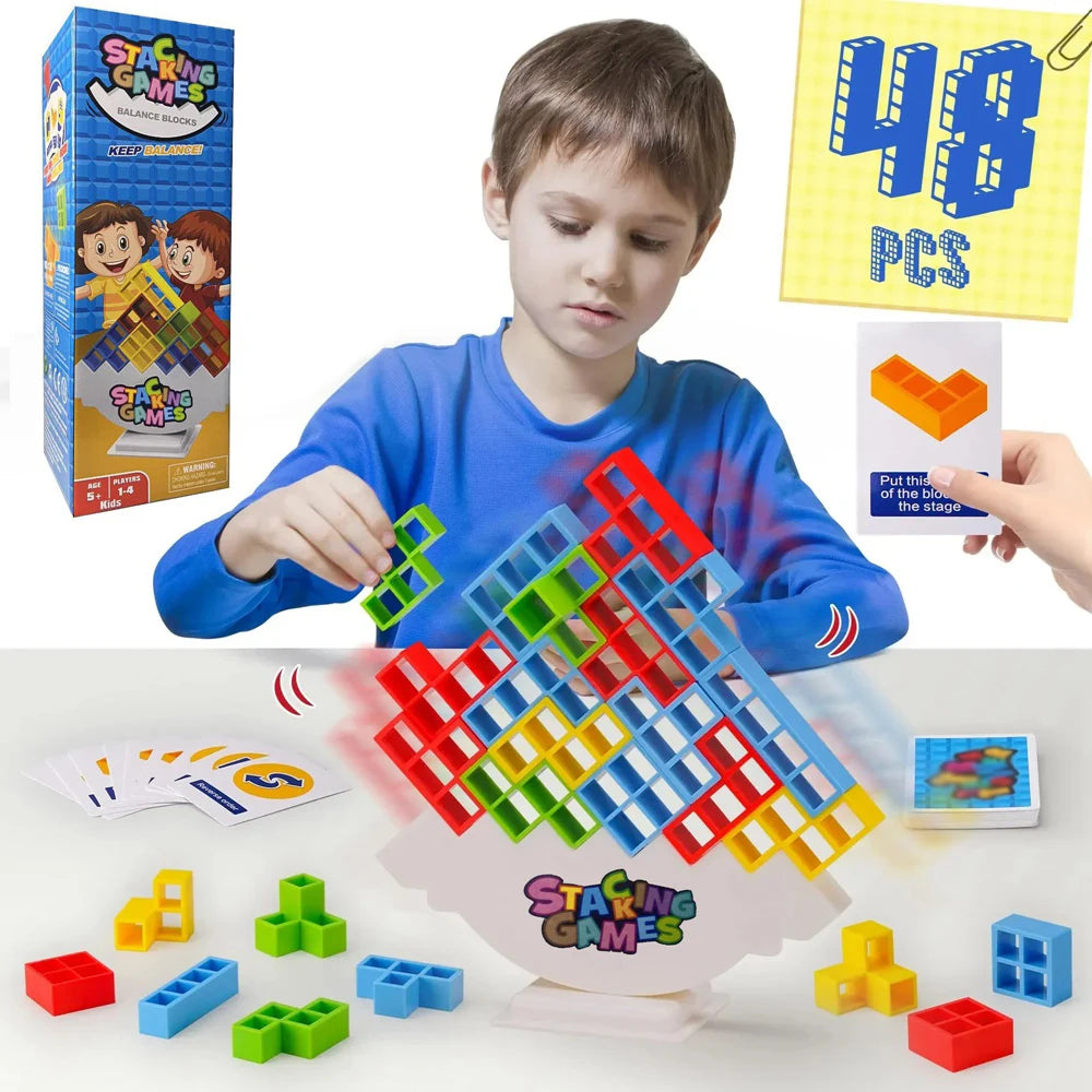 Balance Stacking Tetra Tower Block Game for Kids