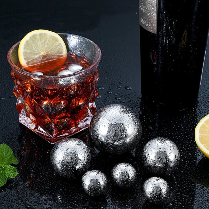 Reusable Stainless Steel Ice Cubes – Set of 2/4/8