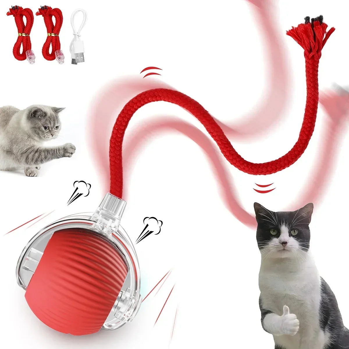 Smart Rolling Cat Toy Ball USB Rechargeable