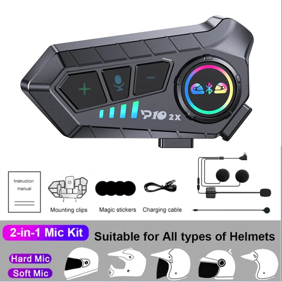 Kebidumei YP10 Bluetooth 5.3 Motorcycle Intercom