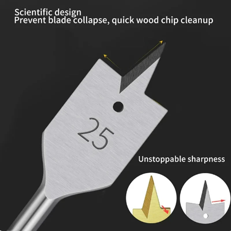 Drill perfect holes with this flat bit woodworking set!