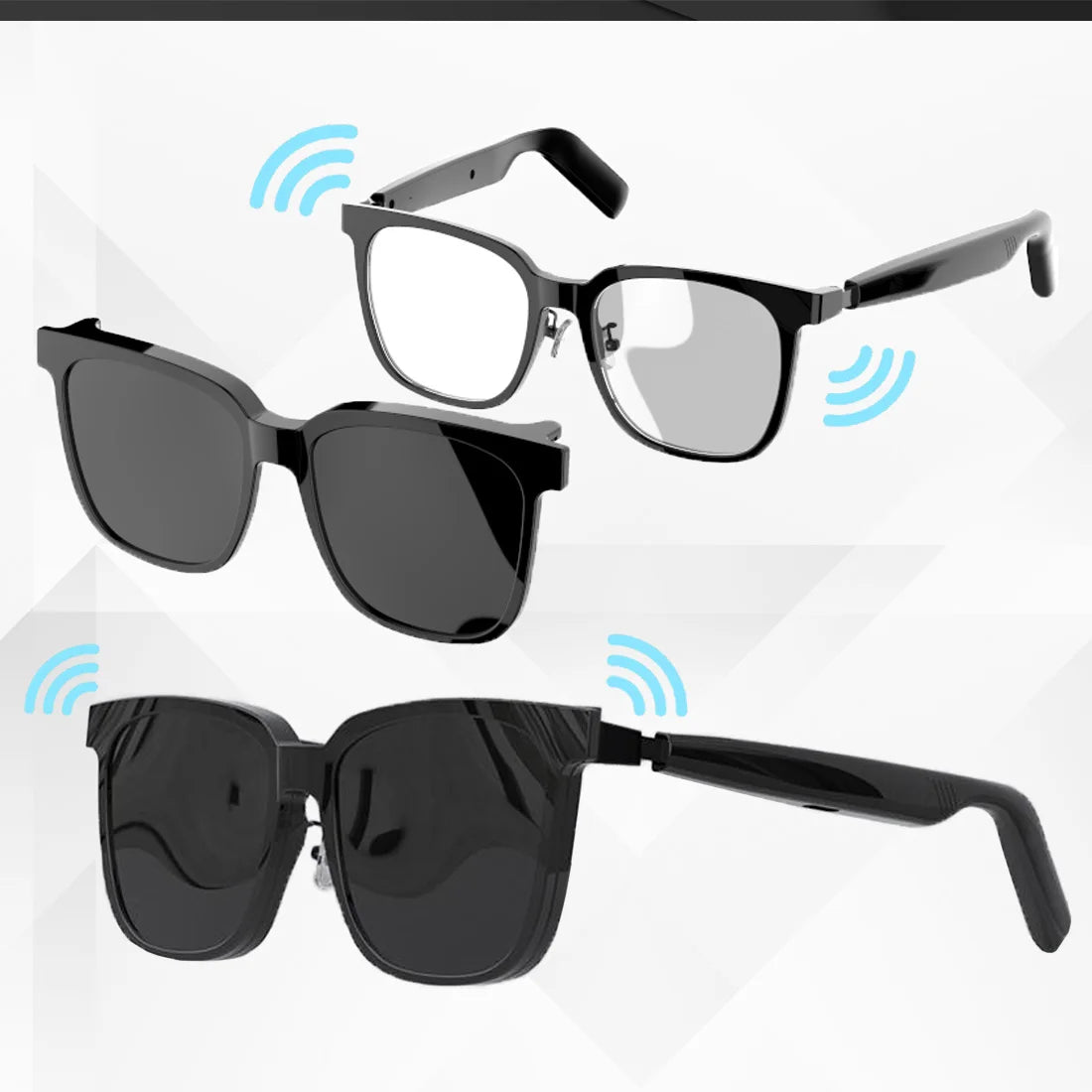 Smart Wireless Glasses with Magnetic Lens