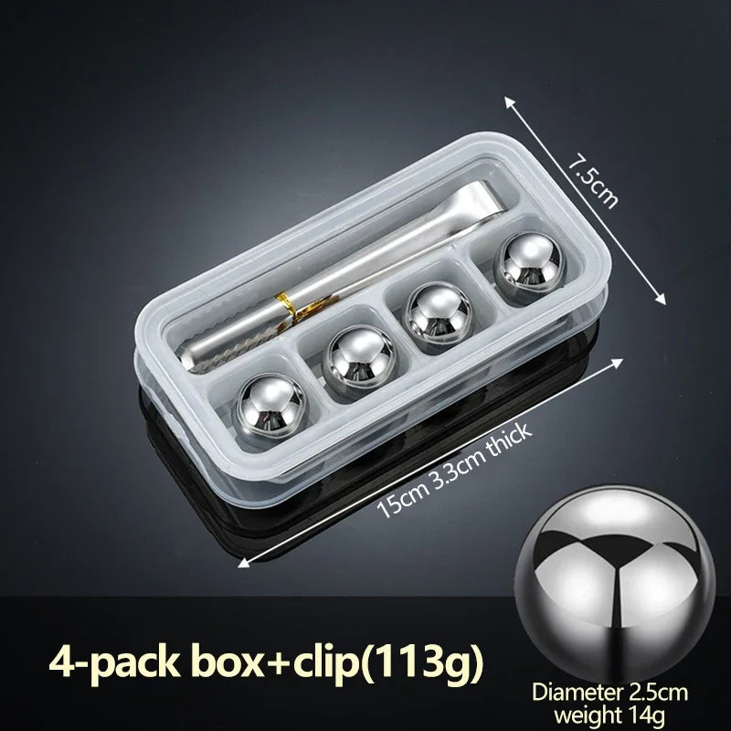 Reusable Stainless Steel Ice Cubes – Set of 2/4/8