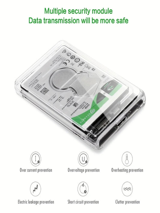 2.5" HDD/SSD Enclosure – USB 3.0 Transparent Case