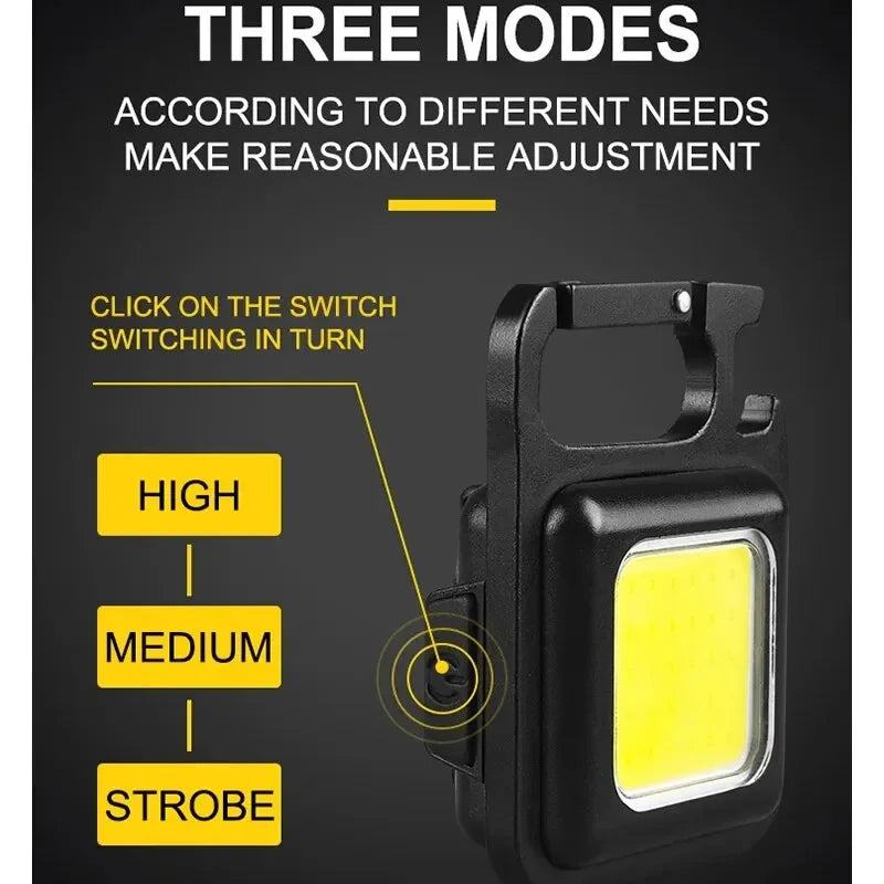 Mini COB Keychain Flashlight with 4 Modes - Clickilix
