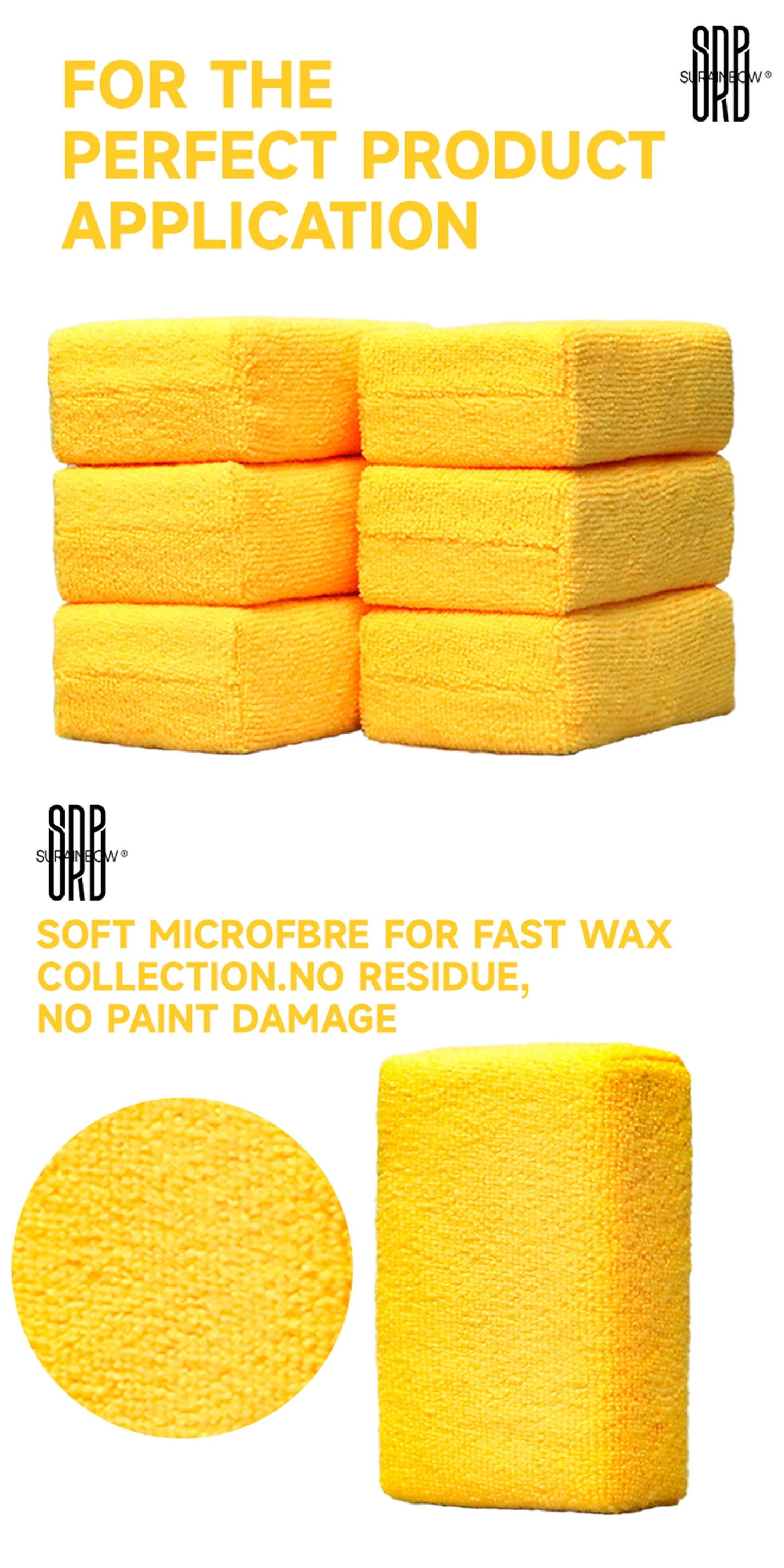 Premium Microfiber Applicator Pads for Car Wash & Wax
