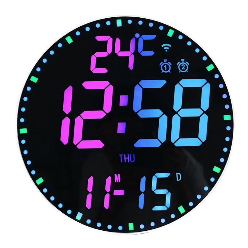 Smart WiFi LED Wall Clock with Alarms