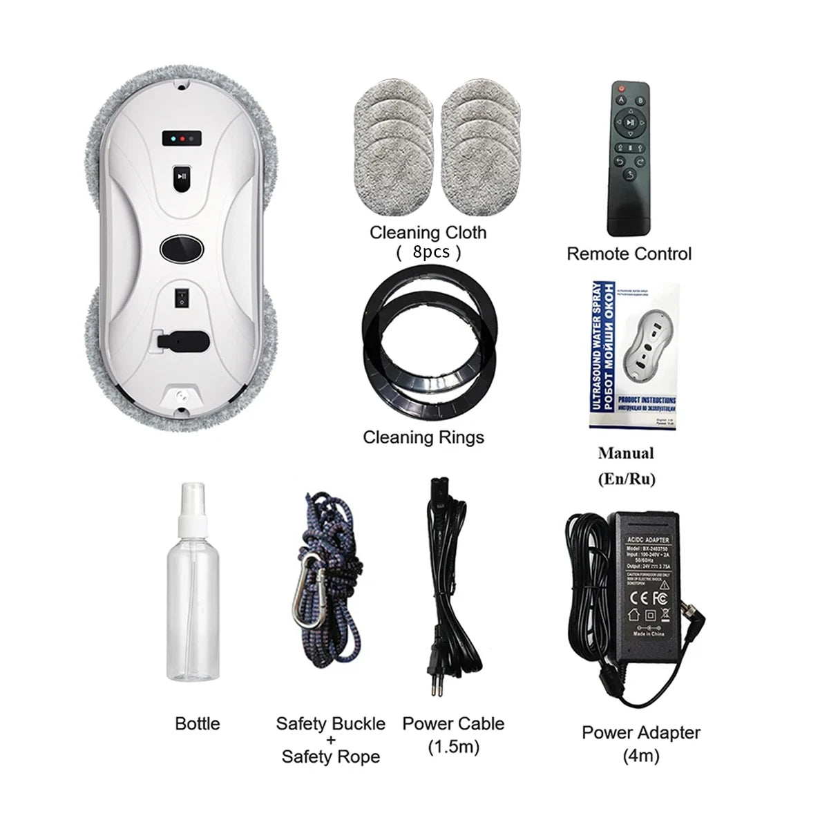 Smart Window Cleaning Robot – Double Spray & Remote