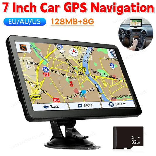7" GPS Car Navigation – Universal Touchscreen Sat Nav