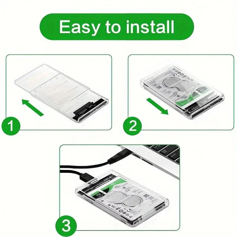 2.5" HDD/SSD Enclosure – USB 3.0 Transparent Case