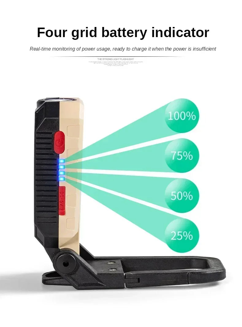 Rechargeable LED Flashlight & Work Light with Power Bank