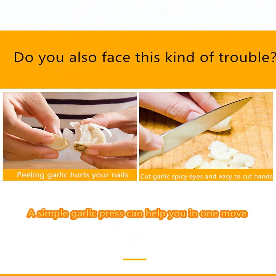 Stainless Steel Garlic Press Crusher Tool