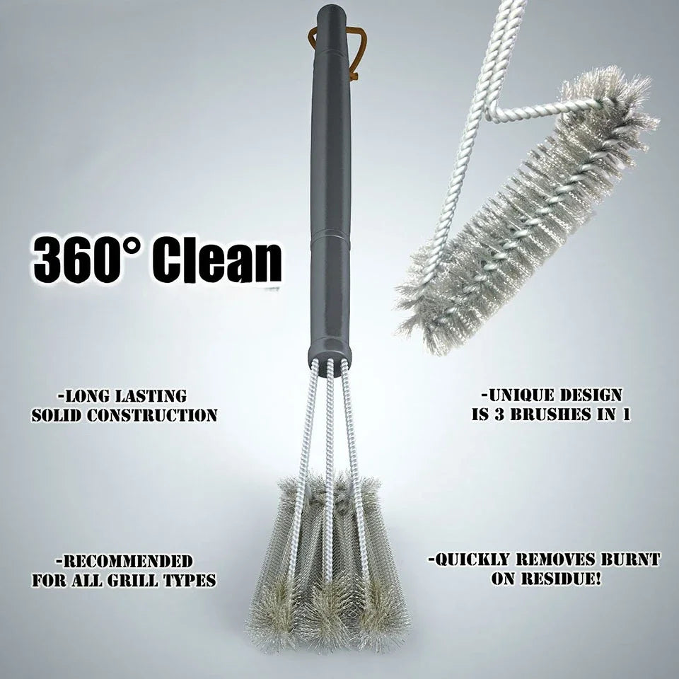 Stainless Steel BBQ Grill Brush – Tough on Grime, Gentle on Grills!