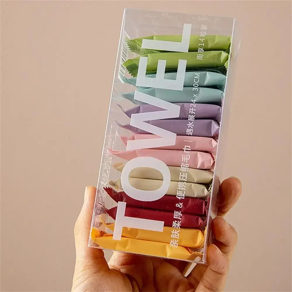 14pcs Disposable Compressed Towels – Travel-Ready & Skin-Friendly!