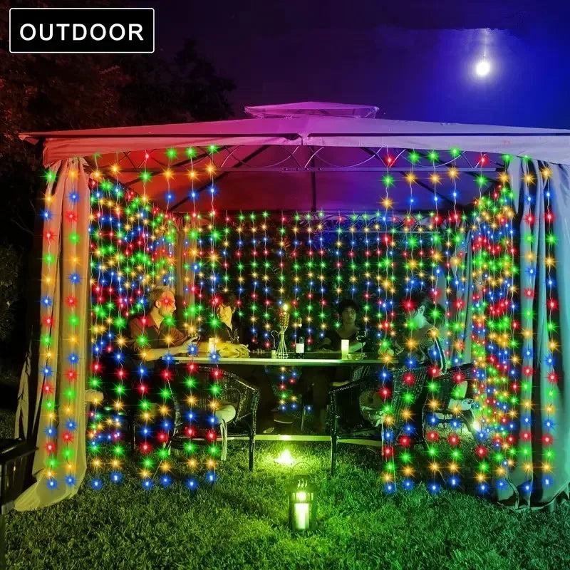 Outdoo Solar Curtain Lights Garden Light Fairy Lights LED Lights