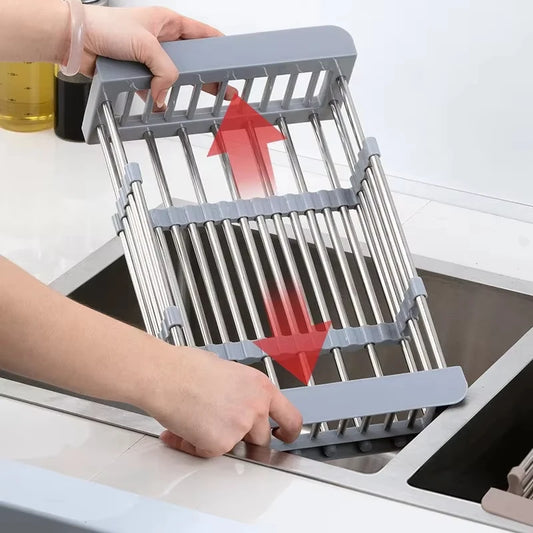 Extendable Stainless Steel Sink Rack – Dry, Rinse & Store