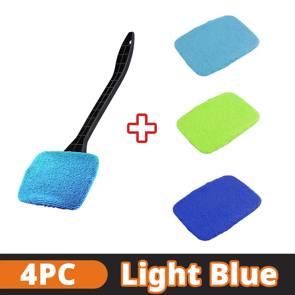 Car Window Cleaner Brush Kit with Microfiber