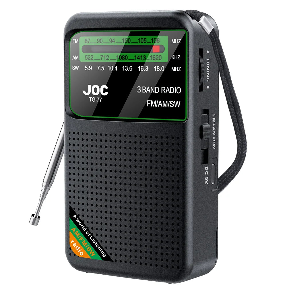Stay tuned on the go with this mini pocket radio!