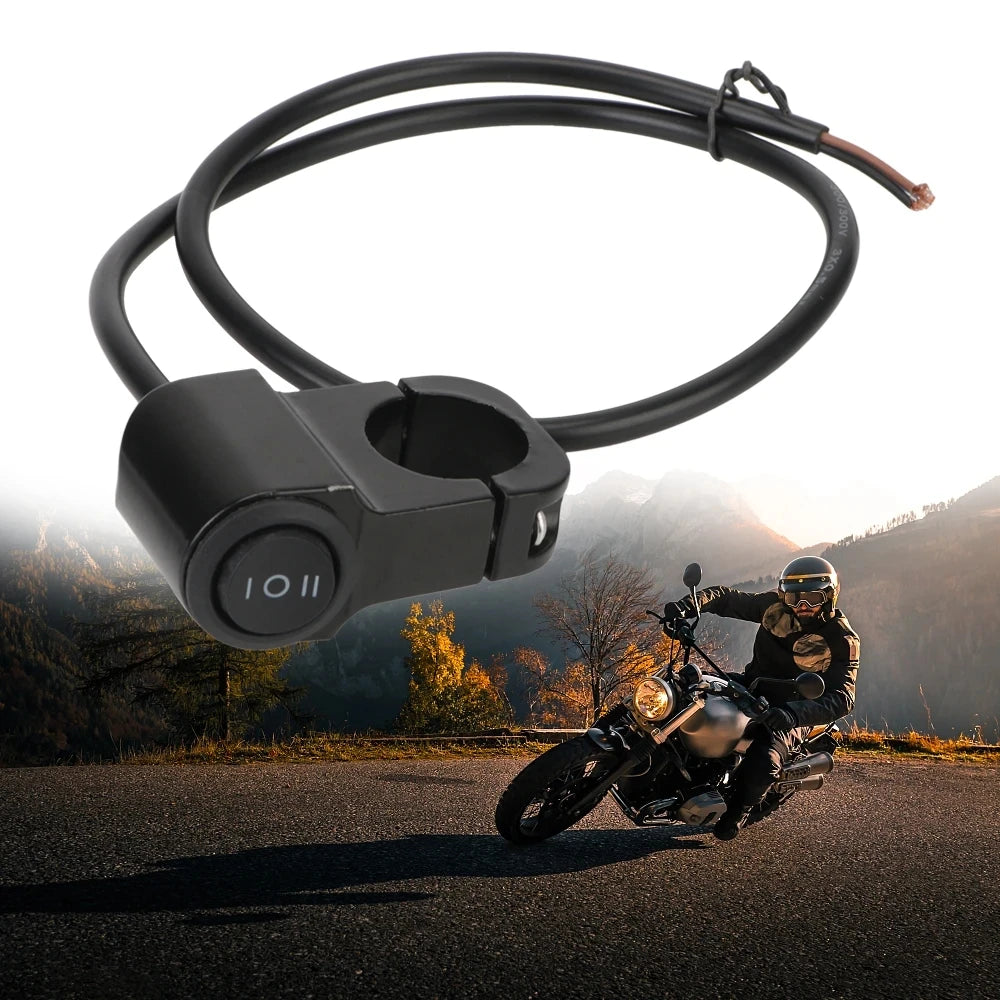 Universal 3-Way Motorcycle Light Switch with Clip