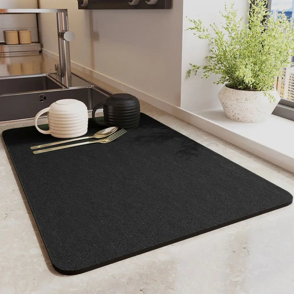 Soft Diatomite Quick-Dry Kitchen Mat – Absorbent & Stylish!